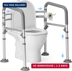 Loyoda Foldable Toilet Safety Rails for Seniors – Adjustable Toilet Safety Frame