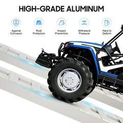 2Pcs 60″x12″ Aluminum 6000 LBS Truck Car Auto Trailer Ramps Hook End Knife New