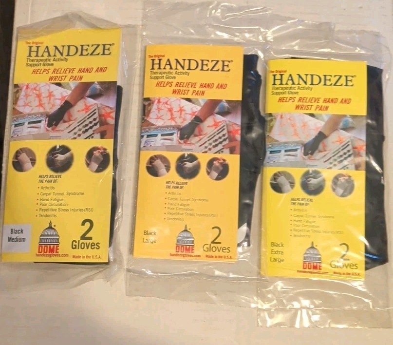 Original Handeze Therapeutic Activity Support Glove Black X-large..Large..Med.