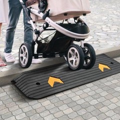 Upgraded Rubber Threshold Ramp 1 Rise Wheelchair Ramp Doorway Natural