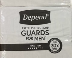 NEW Depend GUARDS FOR MEN Maximum 30x FRESH PROTECTION 104 Count 2 x 54 Packs