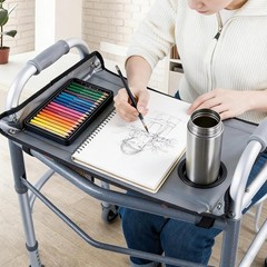 Walker Tray for Folding Walkers – Universal Fit Attachment with Cup Holder & …