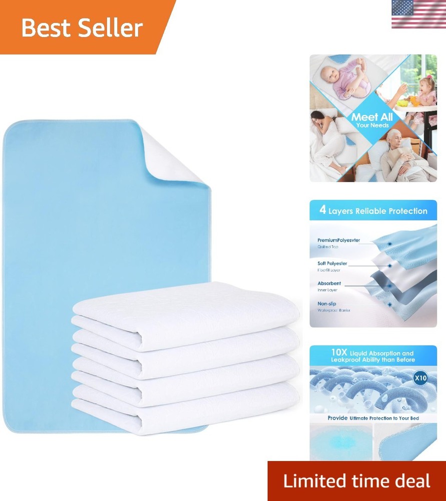 Reusable & Machine Washable Incontinence Bed Pads – Heavy Absorbency, 18“x24“