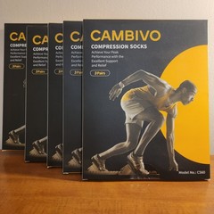 NWT 15 Pair *5 Boxes* Cambivo Compression Socks CS60 Black Small/Medium