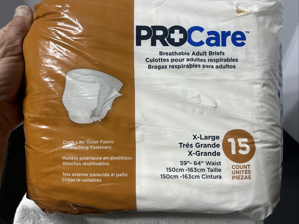 15 Count X-Large ProCare Breathable Adult Unisex Briefs – Max Absorbency