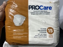 15 Count X-Large ProCare Breathable Adult Unisex Briefs – Max Absorbency