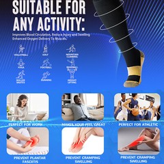 1/5 Pairs Copper Compression Socks 20-30mmHg Graduated Support Mens Womens S-XXL