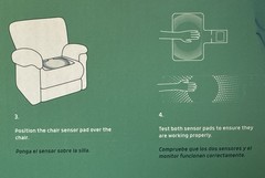 Lunderg EARLY ALERT BED ALARM SYSTEM w/ CHAIR ALARM PAD