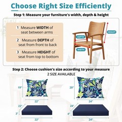 Fabuday Outdoor Chair Cushions Set – 24 x 24 Inch 24 x 24 Inch, Green Floral