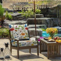 All Smiles Outdoor Chair Cushions for Patio 24X24X4 Inch, Garden Flower