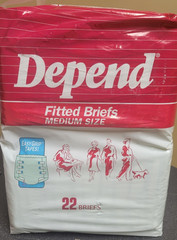 Vintage Depend 1990 Super Rare Sealed Bag Size Medium 22 Fitted Diaper