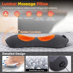 3 In 1 Electric Lumbar Support Pillow Smooth Spine Triple Fusion Back Massager