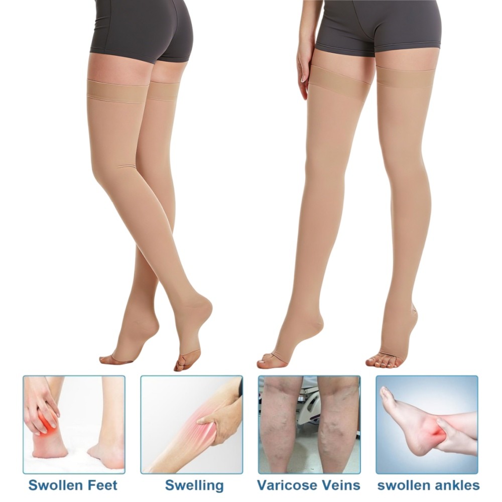 Men Women 20-30 mmHg Compression Stockings Thigh High Socks Varicose Veins Edema