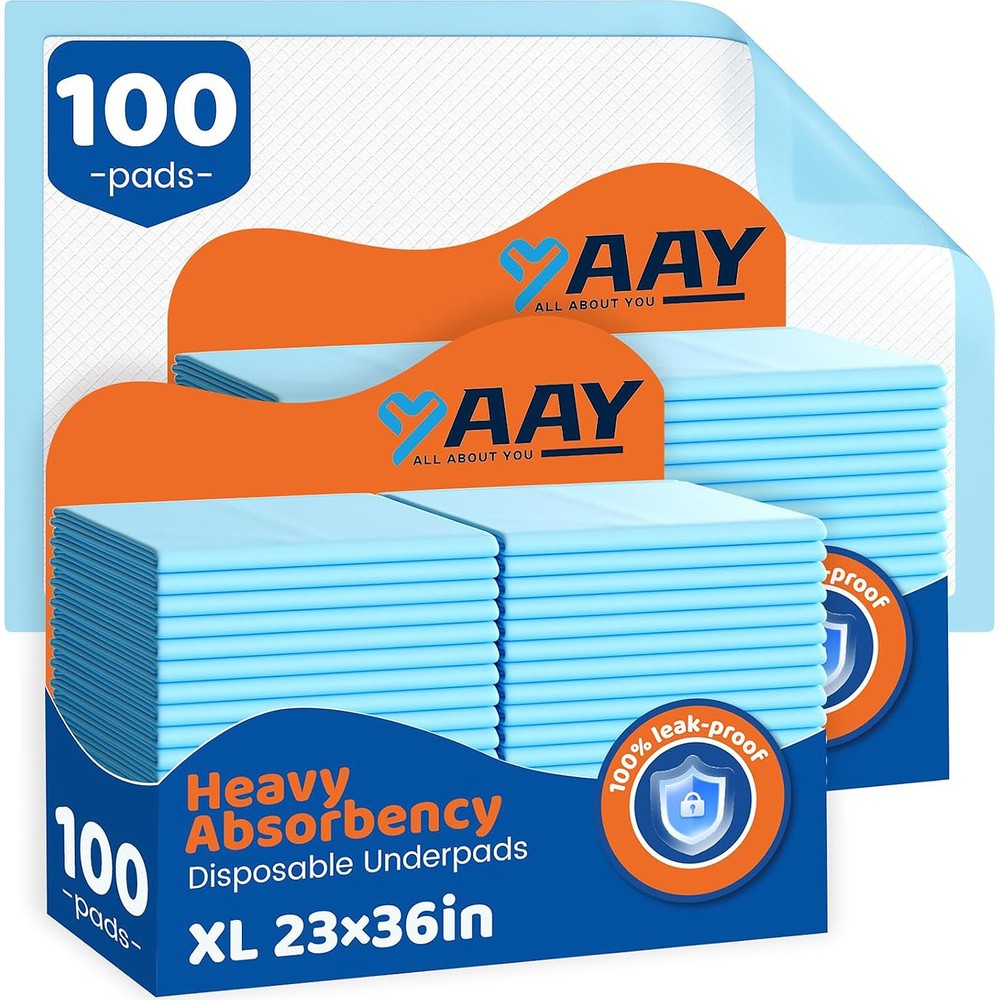 23″ x 36″ Super Absorbent Disposable Bed Pads for Adults, Kids, Pets, 100 Count
