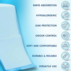 50x Disposable Incontinence Bed Pads 90 x 60cm–Highly Absorbent Sheets Bed Mats