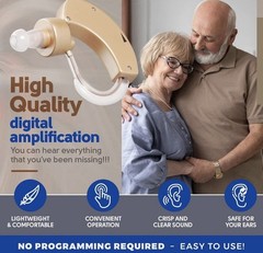 Compact Digital Hearing Aid with Volume Control & Noise Reduction for Easy Use