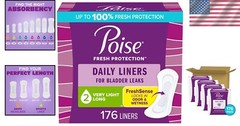 Discreet and Soft Incontinence Liners, 2 Drop Light Absorbency – 4 Packs of 44