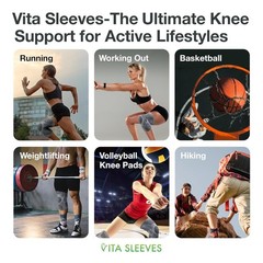 Vita Sleeves Knees 7 Zone Support Sleeve Knee Brace Small/Medium Breathable