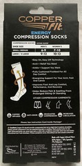 Copper Fit Energy Compression Knee High Socks 1 Pair Size S/M Or L/XL Black 🆕