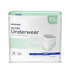 McKesson Ultra Adult Absorbent Underwear, XL 58-68 Inch, Heavy Abs, 560ct