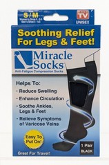 Miracle Socks Compression Socks Unisex Small Medium Anti-Fatigue Black (AC-2458)