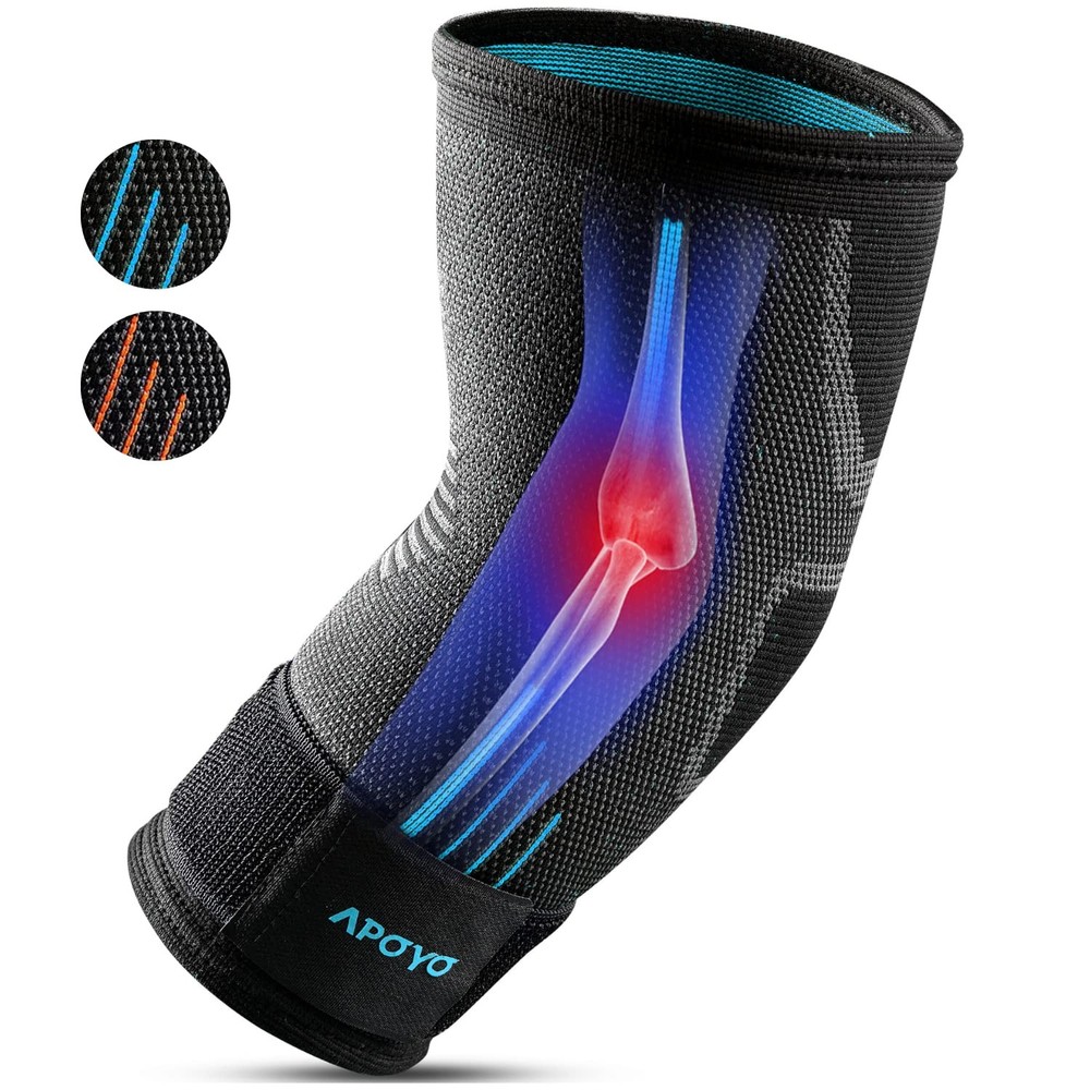 APOYO Tennis Elbow Brace for Women & Men, Workout and Everyday Large, Blue