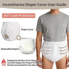 2 Pack Washable Waterproof Adult Rubber Pants – Leak-Proof Incontinence Covers,