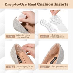 EACOZY Heel Grips, Clear Shoe Inserts, around 3.15 Inch,