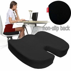 Non Slip Memory Foam Coccyx Orthopedic Seat Office Chair Cushion Pain Relief Blk