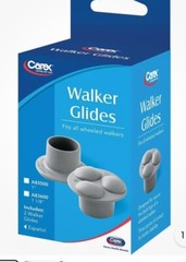 Carex Health A831 00 Wheeled Walker Auto Glides Durable Nylon Tips Gray 1 Pair