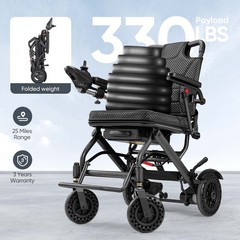 Lightweight 38Lb Foldable Electric Wheelchair Intelligent 300Lb All Terrain FDA