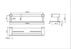 Mecca Care Accessible Grab Rail with Shelf 300mm Special Need Safety NRCR2512CGM