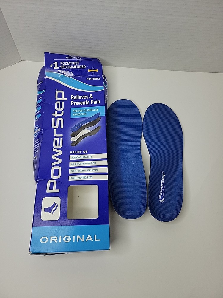 Powerstep Original Blue Full Length Insoles Men’s 3-3.5 Women’s 5-5.5 Box Damage