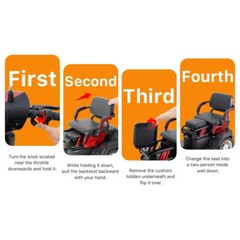 1000W 4-Wheel Heavy Duty Adjustable 2-Seat Electric Power Mobility Scooters
