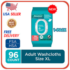 Assurance Washcloths Disposable XL Pre-Moistened Body Wipes- 96 Count