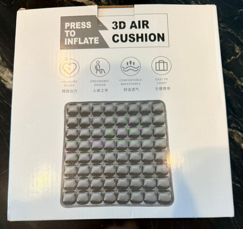 Inflatable 3D 6×6 Air Cell Seat Cushion Seat for Pressure Relief Travel Comfort