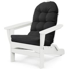 MQK Adirondack Chair Cushion, Thick Indoor/Outdoor Rocking 44x19in, Black