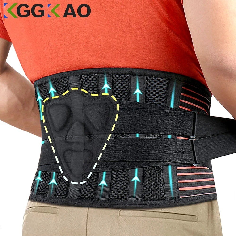 Lower Back Brace 6 Stays Lumbar Support Belt Breathable Waist Brace for Gym