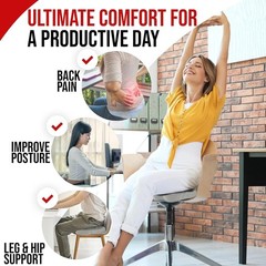 Ergonomic Memory Foam Office Cushion Hemorrhoid & Tailbone Support Seat Black