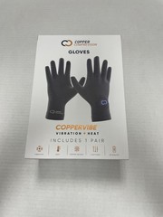 Copper Compression CopperVibe Vibration Heat Therapy Gloves Black (1 Pair)