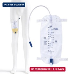 1000ml Leg Urinary Drainage Bags with 2 Adjustable Elastic Straps, 3 Pack | Cath