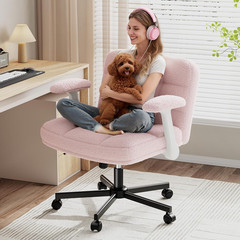 Durayloly Criss Cross Chair with Wheels and Flip-Up Arms, Adjustable Height, Ted