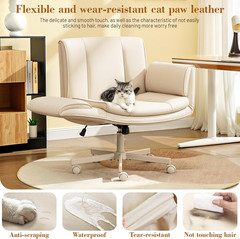 Adjustable Criss Cross Chair with Wheels & Armrests for Home & Office Use