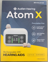 Audien Hearing ATOM X Rechargeable OTC Hearing Aids No App Needed NEW OPEN BOX