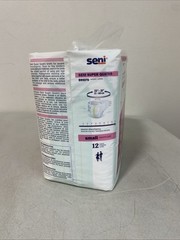 New Seni Incontinence Brief Breathable / Overnight S-SM12-BQ1 Severe 12 Ct
