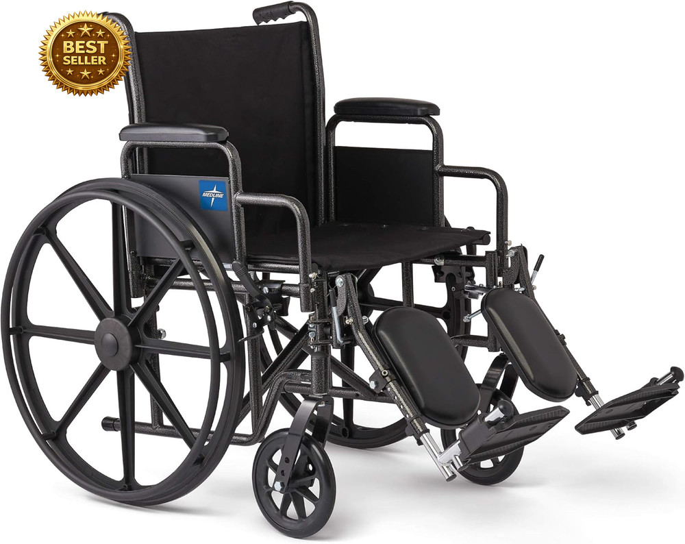 Comfortable Folding Wheelchair 20″ Seat Elevating Footrests Swing Arms