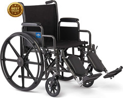 Comfortable Folding Wheelchair 20″ Seat Elevating Footrests Swing Arms