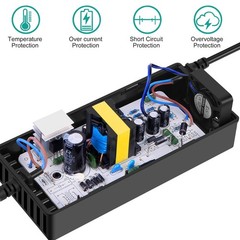 24V 5A Lead-Acid Battery Charger for Lakematic,Pride Mobility, Black