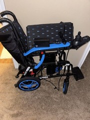 Journey Air Elite Power Wheelchair Foldable Lightweight Joystick Black Blue