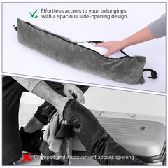 Zelphvt Stuffable Travel Neck Pillow Adjustable Velvet Size Grey